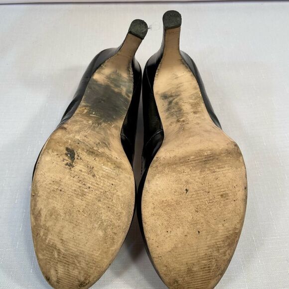 BLACK PLATFORM LEATHER PUMPS WITH 5” HEEL BY CALVIN KLEIN SIZE 10 - Picture 6 of 6